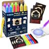 GIFTINBOX Invisible Ink Pens with UV light for Kids, Spy Pen Party Favors for Kids 8-12, 12 Pack Invisible Ink Pen and Notebook, Magic Marker for Secret Message Birthday Party Favors for Kid 4-8 view 1