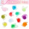 CCINEE 12Pcs Dance Scarves for Kids, Play Music and Movement Square Silk Tricks Scarves for Children at Juggling, Rhythm Band Activities(12 Colors) view 2
