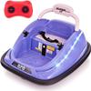 OLAKIDS Bumper Car for Toddlers, 12V Kids Electric Ride on Toy with Remote Control, Battery Powered Vehicle Racer for Baby, 360 Degree Spin Rotation, Colorful Flashing LED Lights, Music (Purple) view 1