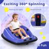 OLAKIDS Bumper Car for Toddlers, 12V Kids Electric Ride on Toy with Remote Control, Battery Powered Vehicle Racer for Baby, 360 Degree Spin Rotation, Colorful Flashing LED Lights, Music (Purple) view 4