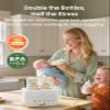 Baby Bottle Warmer, Grownsy 10-in-1 Fast Bottle Warmer Accurate Temp Control, with LCD Display, Timer, Defrost, Sterili-zing, Keep 24H, Double Bottle Warmer for Breastmilk& Formula, Heat Baby Food view 2