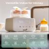 Baby Bottle Warmer, Grownsy 10-in-1 Fast Bottle Warmer Accurate Temp Control, with LCD Display, Timer, Defrost, Sterili-zing, Keep 24H, Double Bottle Warmer for Breastmilk& Formula, Heat Baby Food view 3