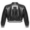 MSemis Kids Girls Sparkly Metallic Bomber Jacket Lightweight Long Sleeve Top Outerwear Jazz Hip Hop Dance Costume Black 16 Years view 2
