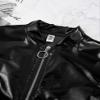 MSemis Kids Girls Sparkly Metallic Bomber Jacket Lightweight Long Sleeve Top Outerwear Jazz Hip Hop Dance Costume Black 16 Years view 4