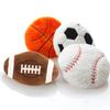 4 Pcs Sports Throw Pillows Fluffy Stuffed Soccer Ball Plush Pillow Baseball Throw Pillow Soft Stuffed Basketball Plush Pillows Football Shaped Plush Toy Sport Theme Cushion for Kids Room Decoration view 2