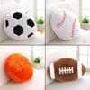 4 Pcs Sports Throw Pillows Fluffy Stuffed Soccer Ball Plush Pillow Baseball Throw Pillow Soft Stuffed Basketball Plush Pillows Football Shaped Plush Toy Sport Theme Cushion for Kids Room Decoration view 4