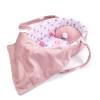 Enjoyin 8 Pcs Baby Doll Accessories Set Includes Feeding Bottle, Pacifier, Blanket, Pillow, Tablewares and Bassinet Carrier for 9'' to 12'' Dolls view 3