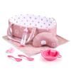 Enjoyin 8 Pcs Baby Doll Accessories Set Includes Feeding Bottle, Pacifier, Blanket, Pillow, Tablewares and Bassinet Carrier for 9'' to 12'' Dolls view 4