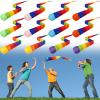 Leyndo 12 Pcs 28 Inch Throw and Catch Balls with Rainbow Tail, Soft Sports Play Comet Balls Playground Toys Bulk for Kids Adults Games and Activities Fun Throwing School (Classic) view 1
