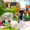 Leyndo 12 Pcs 28 Inch Throw and Catch Balls with Rainbow Tail, Soft Sports Play Comet Balls Playground Toys Bulk for Kids Adults Games and Activities Fun Throwing School (Classic) view 4