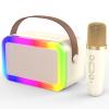 MEGUO Mini Karaoke Machine,Funny Toys Christmas Birthday Gifts for Kids Age 4-12 Girls,Boys,Adults, Karaoke Microphone Toys for 4,5,6,7,8,9,10,11,12+ Year Old Girls Boys (Beige 1 mic -Rainbow Lights) view 1