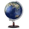 POCHY Beautiful Globe Illuminated Globe with Wooden Stand World Globe Blue Ocean Globes for Students Adult Geographic Globes Desktop Decoration Fine and Clear view 1