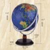 POCHY Beautiful Globe Illuminated Globe with Wooden Stand World Globe Blue Ocean Globes for Students Adult Geographic Globes Desktop Decoration Fine and Clear view 2