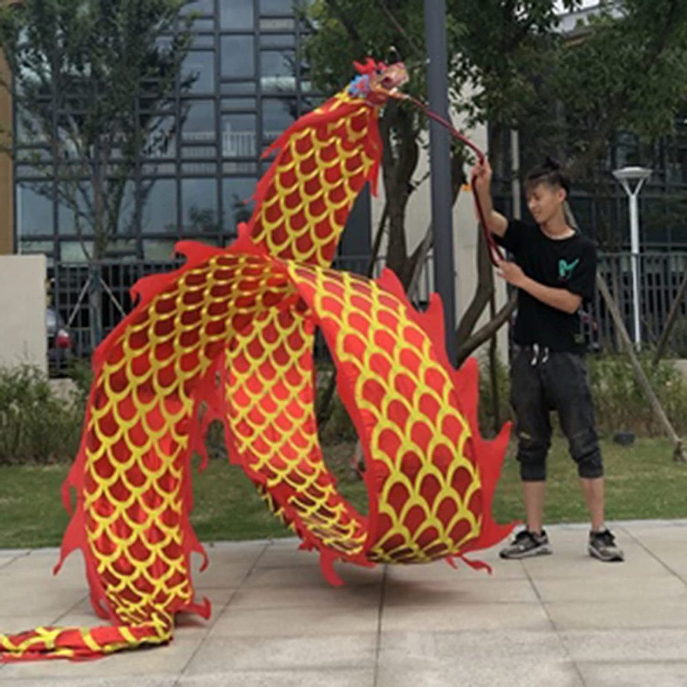 CALMR Dragon Dance Ribbon Light Flowy Dragon-Shape Fitness Streamer 3D Adult Throw Streamer Beginners Dragon Dance Ribbon Practice