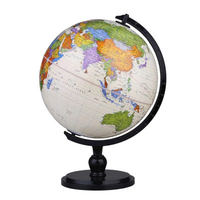 POCHY Beautiful Globe Globe with Black Stand Globes 9.8 Inch World Globe Desktop Geographic Globes for Adults Retro Practical Globe Fine and Clear