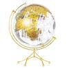 POCHY Beautiful Globe Clear Acrylic Globe with Metal Tripod World Globe Built-in Cube Flag Pattern 360 Rotating Desktop Geographic Globes Fine and Clear view 1
