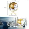 POCHY Beautiful Globe Clear Acrylic Globe with Metal Tripod World Globe Built-in Cube Flag Pattern 360 Rotating Desktop Geographic Globes Fine and Clear view 2