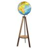 POCHY Beautiful Globe Globe Illuminated World Globe Floor Standing Tripod Geographic Globes Raised Embossed Geographic Globes with Storage Rack Fine and Clear view 1