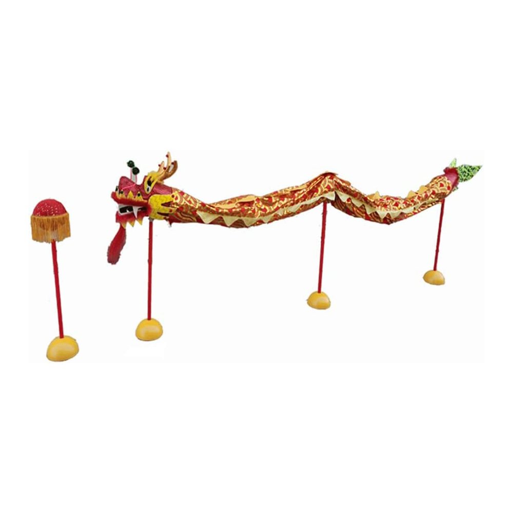 1 M Dragon Dance Props Festival Celebration Outdoor Sports Satin Cloth Dragon Chinese Dragon Dance Folk Dragon Dance Head