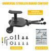 2026 New-Universal Stroller Board with Detachable Seat, 2in1 Sit and Stand Stroller Connectors for Most Strollers, Holds Children Up to 55 LBs Stroller Standing Board(Black) view 2