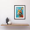 Artery8 Baby Kangaroo Joey Wearing Hat Teal and Orange Artwork Framed Wall Art Print 12X16 Inch view 2