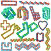 144pcs Random 24 Links Wacky Tracks Snap and Click Fidget Toys, Finger Sensory Toys, Snake Puzzles for Stress Relief, Party Bag Fillers, Random Color, Carnival Gift view 1