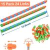 144pcs Random 24 Links Wacky Tracks Snap and Click Fidget Toys, Finger Sensory Toys, Snake Puzzles for Stress Relief, Party Bag Fillers, Random Color, Carnival Gift view 3