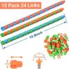 20pcs Random 24 Links Wacky Tracks Snap and Click Fidget Toys, Finger Sensory Toys, Snake Puzzles for Stress Relief, Party Bag Fillers, Random Color, Carnival Gift view 2