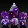 Aagte DND Dice DNDND 7 PCS D&D Die with Gorgeous Gift Case for Dungeons and Dragon Tabletop Game (Purple Agate) view 1