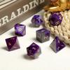 Aagte DND Dice DNDND 7 PCS D&D Die with Gorgeous Gift Case for Dungeons and Dragon Tabletop Game (Purple Agate) view 3