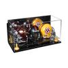 Better Display Cases Acrylic Three Mini - Miniature Football Helmets (not Full Size) Display Case with Mirror Case, Yellow Risers, Clear Base and Wall Mount 19.25" x 8.25" x 8" (V47/A103) view 1