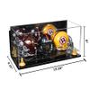 Better Display Cases Acrylic Three Mini - Miniature Football Helmets (not Full Size) Display Case with Mirror Case, Yellow Risers, Clear Base and Wall Mount 19.25" x 8.25" x 8" (V47/A103) view 2