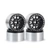 4Pcs Aluminum Alloy 12mm Hex Hub 2.2 Beadlock Wheels Rims for 1/8 1/10 RC Crawler Axial SCX10 Wraith 90048 RR10 TRX6 TRX4 Upgrades (Black) view 1