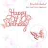 13 Pieces Butterfly Cake Toppers With Happy Birthday Cake Toppers 3D Pink Gold Butterfly Cake Decorations for Girls Women's Birthday Party Wedding Cake Decor Baby Shower (Light Pink) view 4