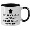 This is What an Awesome Bingo Caller, Funny, Cheap, Inappropriate, Gift for, Black Two-Tone, Bingo Caller Coffee Mug view 2