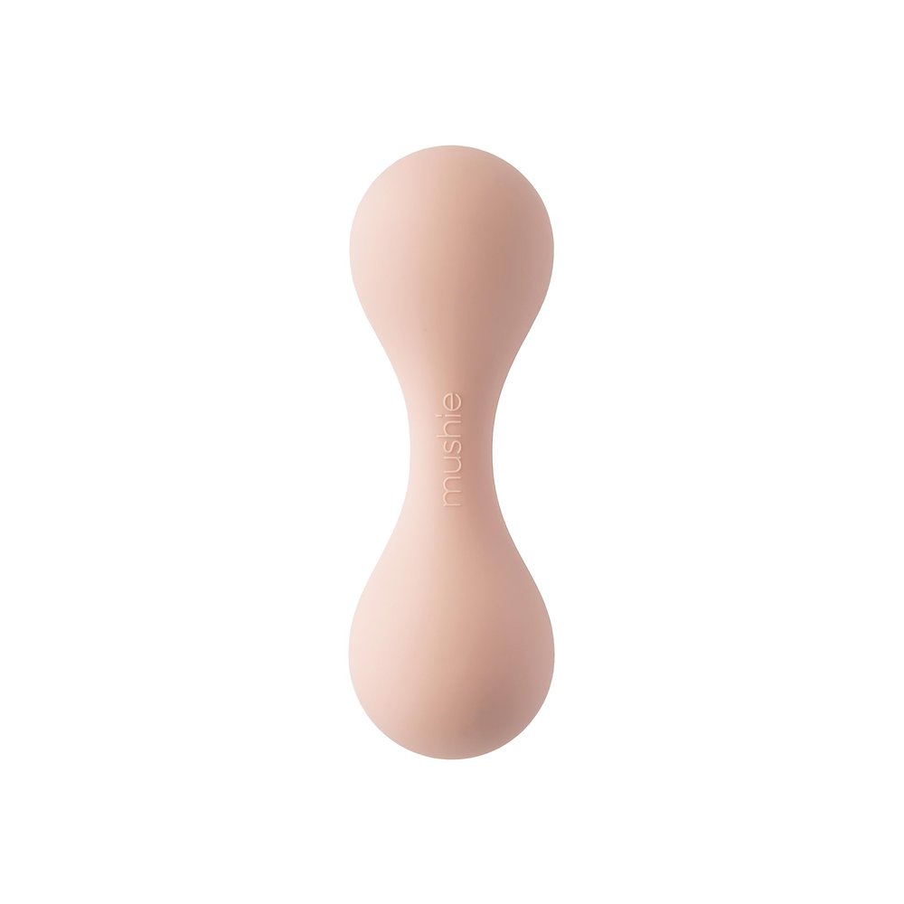 mushie Silicone Baby Shaker Rattle Toy | Ages 3+ Months (Blush)