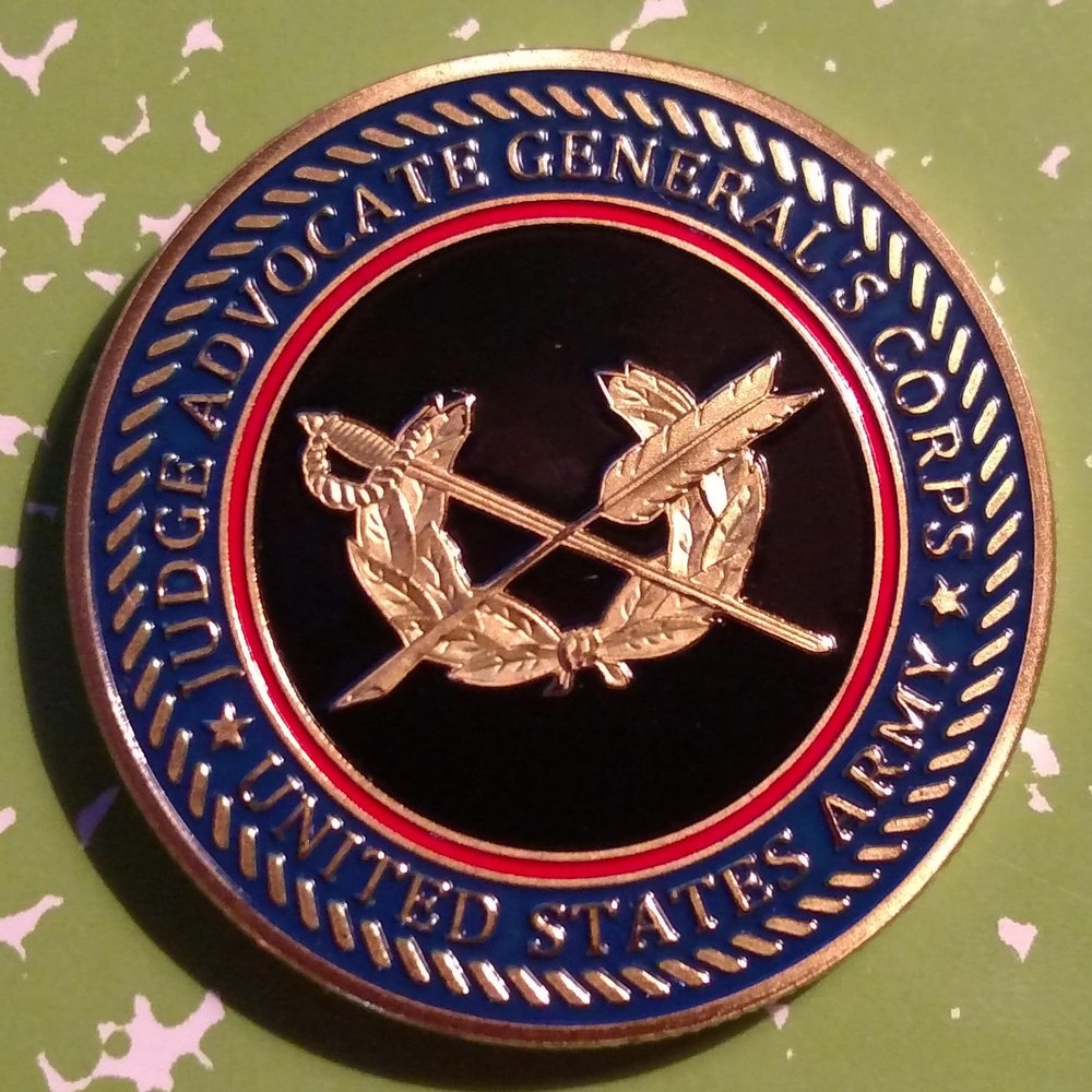 Army JAG Judge Advocate General Military Challenge Art Coin