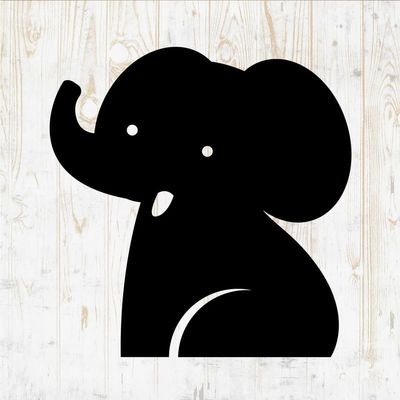 Elephant Decals Peel and Stick - Wall Vinyl Decals Stickers - Safari African Indian Head Family Baby Love Silhouette - Car Window Truck Laptop - Shop Store Boys Kids Nursery Room Decor DWSV15760