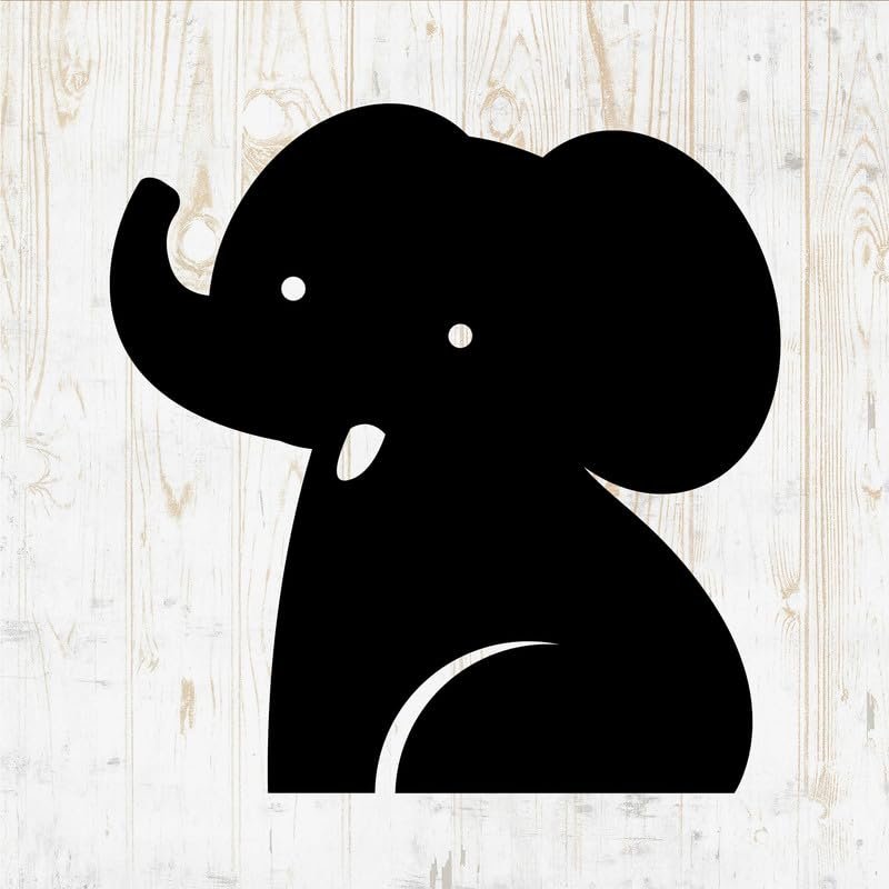 Elephant Decals Peel and Stick - Wall Vinyl Decals Stickers - Safari African Indian Head Family Baby Love Silhouette - Car Window Truck Laptop - Shop Store Boys Kids Nursery Room Decor DWSV15760
