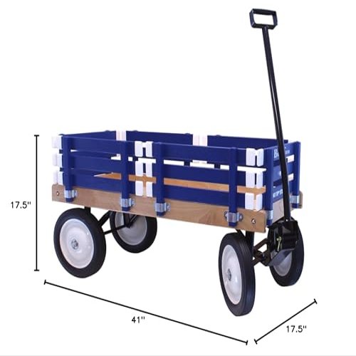 Berlin Flyer Kid's Wagon by AmishToyBox.com - Model F310 - Perfect Wagon for Children and Toddlers - Amish Made in Ohio, USA (Blue)