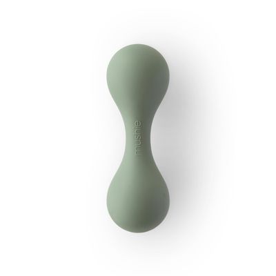 mushie Silicone Baby Shaker Rattle Toy | Ages 3+ Months (Dried Thyme)