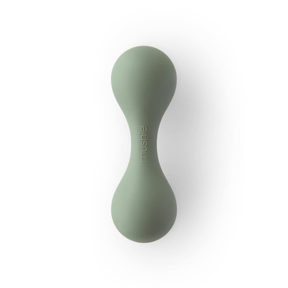 mushie Silicone Baby Shaker Rattle Toy | Ages 3+ Months (Dried Thyme)