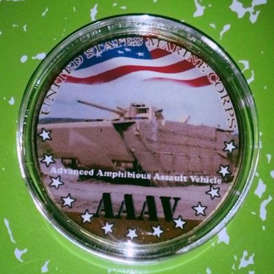 AAAV Advanced Amphibious Assault Vehicle Marine Corps Military Challenge Art Coin