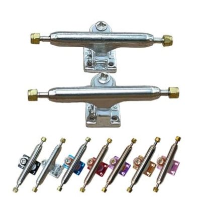 Leefai Professional Fingerboard Trucks 32-34mm Wide -Standard Shape G3-Single Axles Truck- Inverted Kingpin-Mini Finger Skateboard Tool -Screws Hardware,Plating Baseplate (Silver, 34MM)