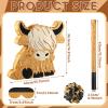 Sratte Cute Highland Cow Piata Party Supplies Piata with Blindfold Bat Confetti Highland Cow Decorations for Theme Birthday Party Supplies, 15.75 x 14.37 x 2.76 Inch view 3