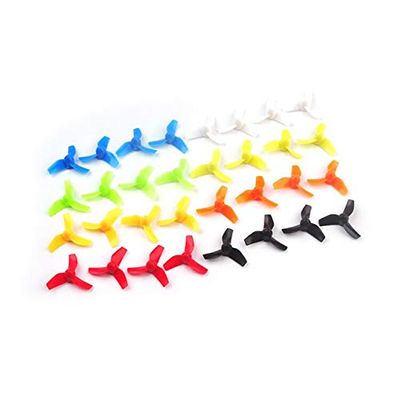 SOLKIN Drone Accessories 16Pairs 31mm 3-Blade 4-Blade CW CCW Propeller 0.8mm for Blade Inductrix for E010 Tiny6 FPV Brushed Tinywhoop Drone 614 615 Motor (Color : 16Pairs 3Blade Red)