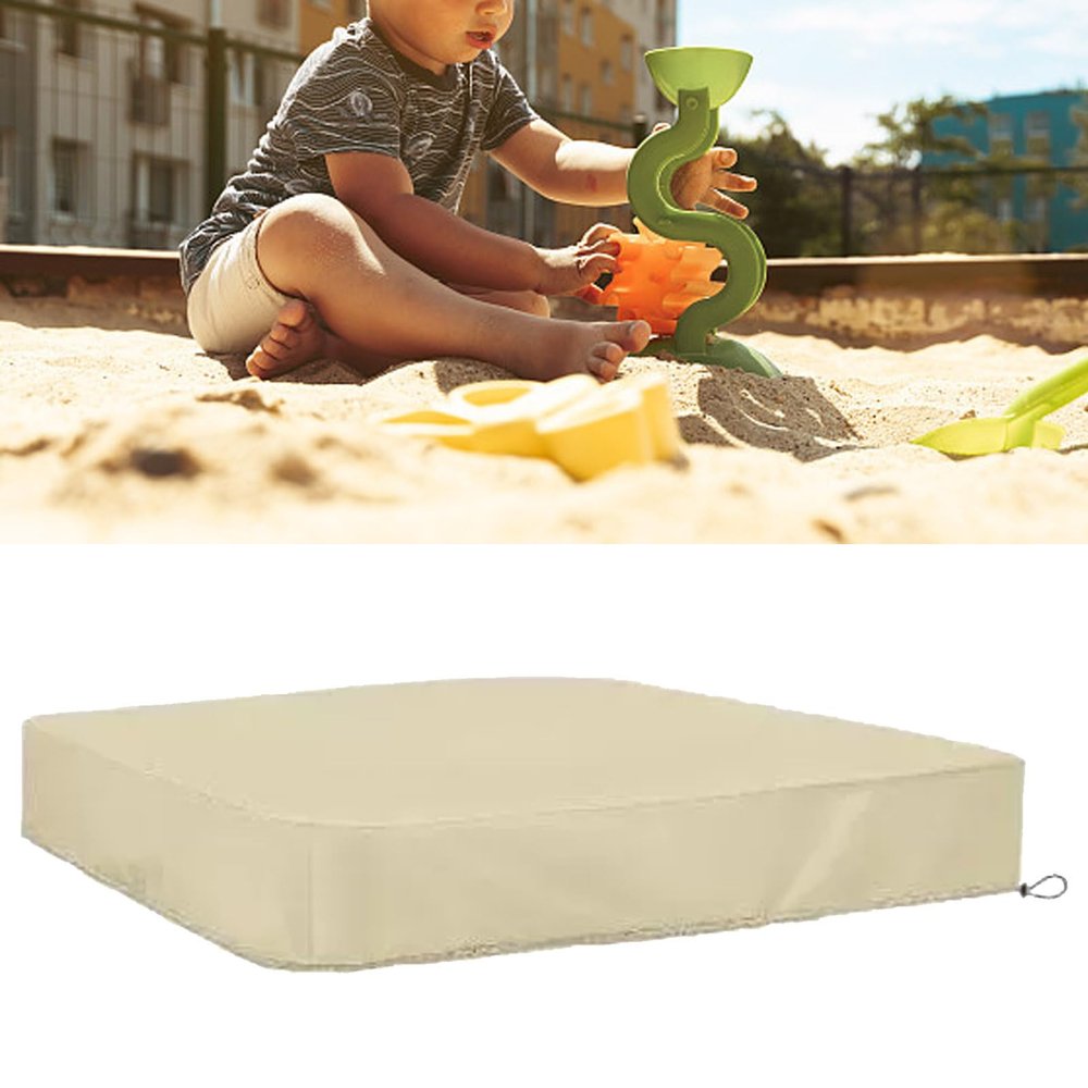 Hoypeyfiy Sandbox Sandpit Cover, Kids Sandbox Cover for Sand and Toys Protection, Square Sandbox Protective Cover with Drawstring (71 * 71 inch)