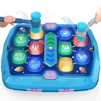 Whack Game Mole Toys for 3 4 5 6 Year Old Boys, Pounding Toys for Age 2-4, 3 Modes & Light Interactive Toddlers Toy with 2 Hammer, Baby Toy Gifts for Early Learning, Birthday Gift for Toddler Boy Girl