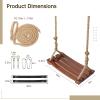 Wooden Tree Swing, 500lbs Load Capacity Heavy-Duty Wooden Swing Seat for Adults & Kids, Adjustable Climbing Rope Tree Straps 118 inch for Indoor & Outdoor view 2