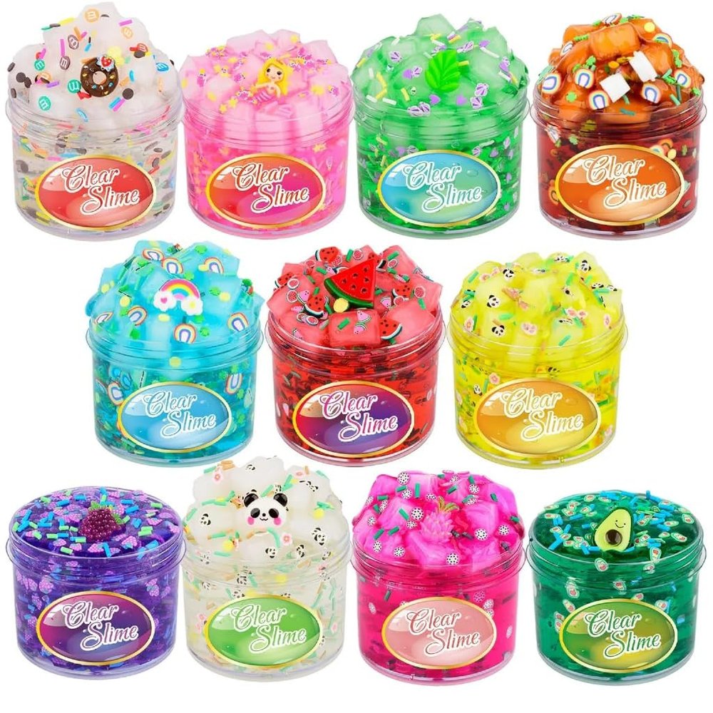 11 Pack Jelly Cubes Clear Slime Kit for Kids Party Favors Jelly Cube Crystal Clear Slime 11 Pack Easter Christmas Toys for Girls Boys